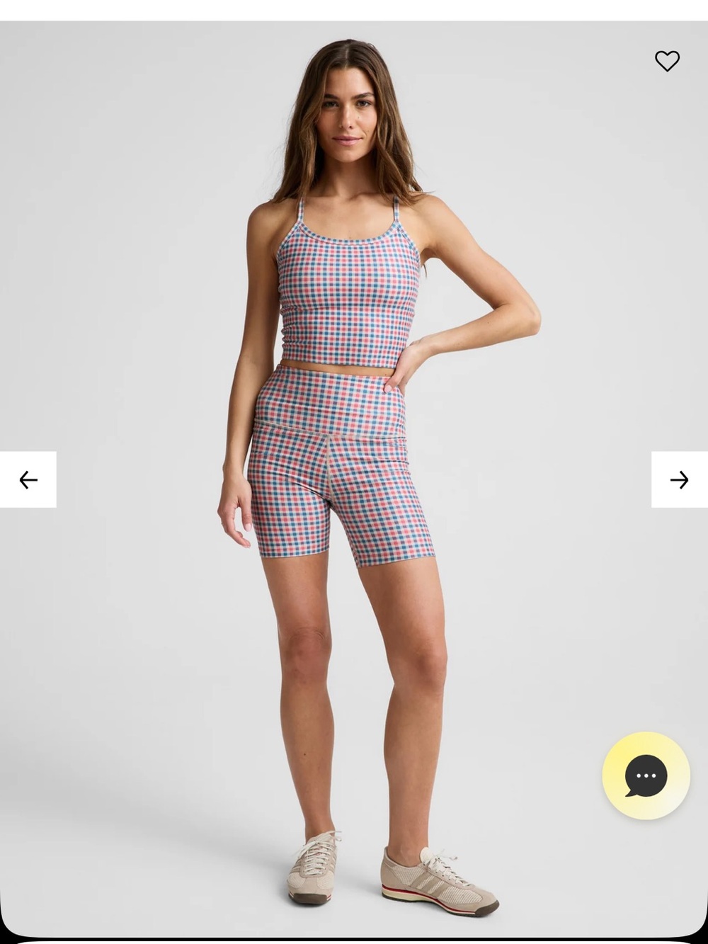 High-Rise Gingham Bike Shorts and Tank - Sunwashed Gingham Pink/Blue
